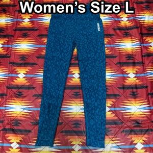 GymShark Adapt Animal Seamless Leggings Teal Blue Women’s Size Large Inseam 23”